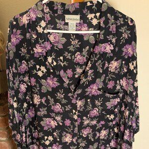 Adrian Jordan 100% Silk Floral Tunic
